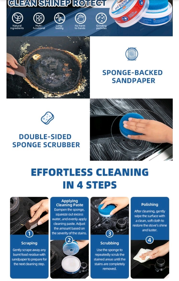 Jiffine Cooktop Cleaner Paste, Miracle All Purpose Cleaning Paste – 10oz