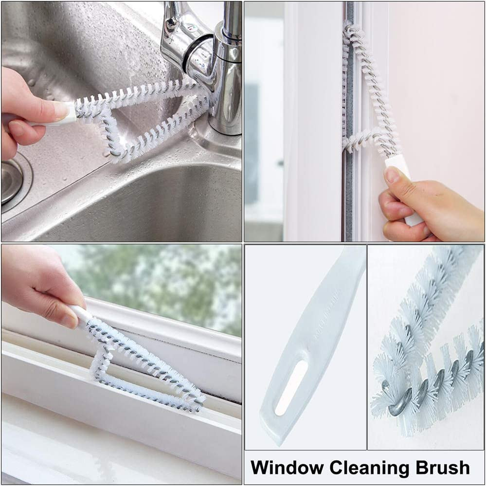 Window Track Cleaning Brush Kit – 5 Pack Multifunctional Handheld Crevice Bru…