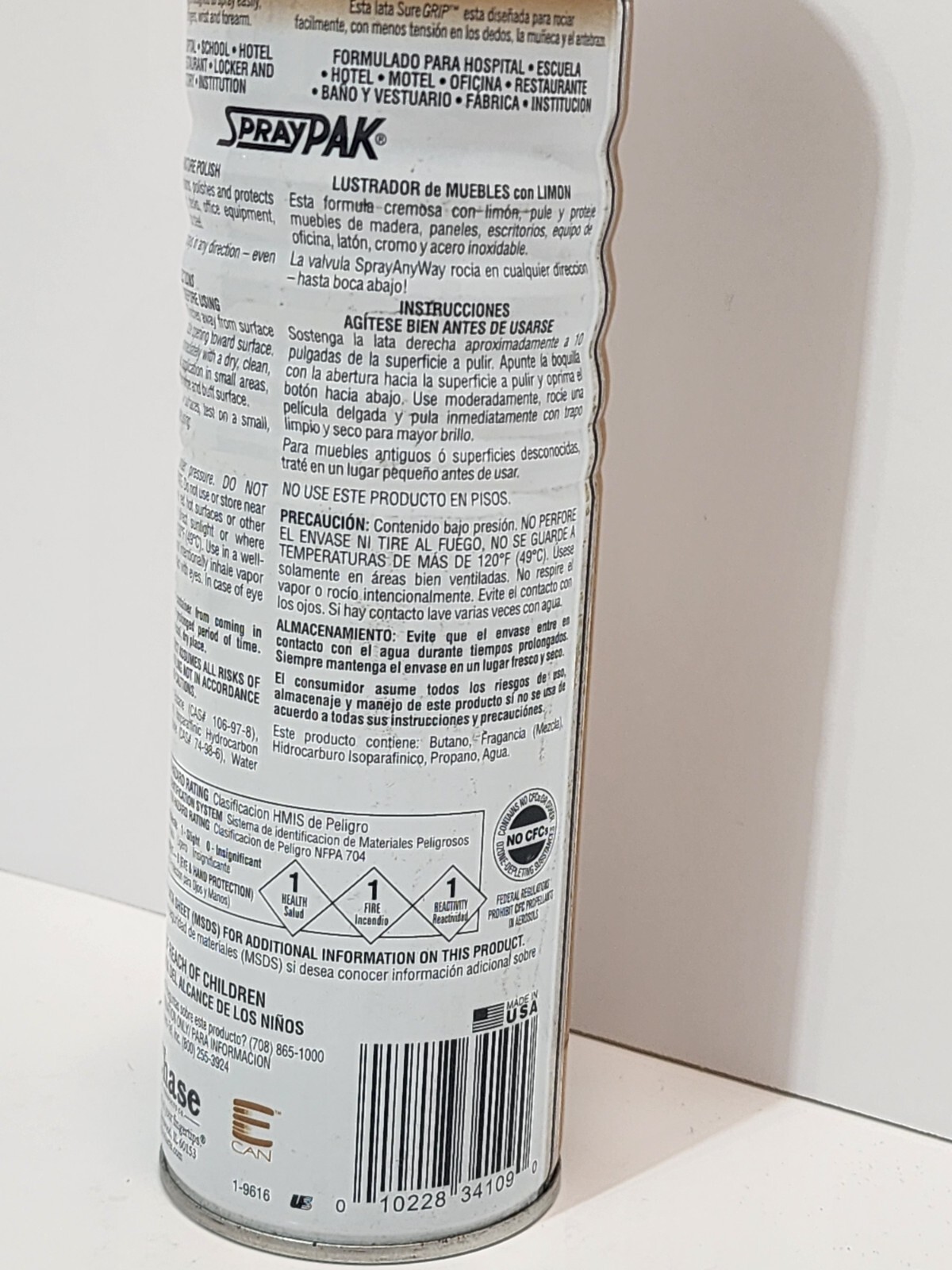 Chase SprayPAK Industrial Lemon Furniture Polish 17 oz Spray Can