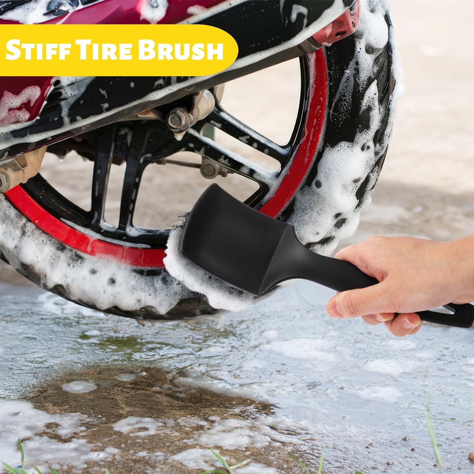 Set of 6 Motorcycle Cleaning Brush Kit, Motorcycle Detailing Wash Kit, Includ…