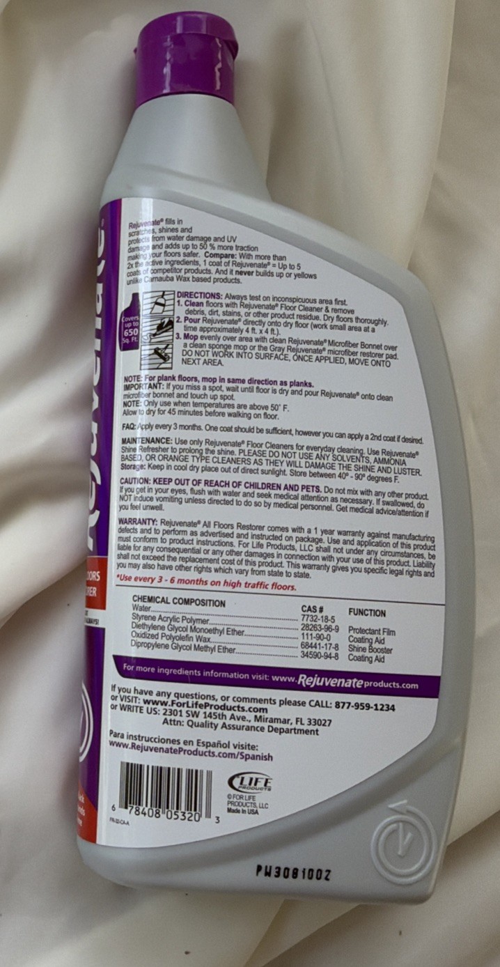 Lot Of 2 Rejuvenate All Floors Restorer Extra Lasting Kitchen Bathroom 32oz New