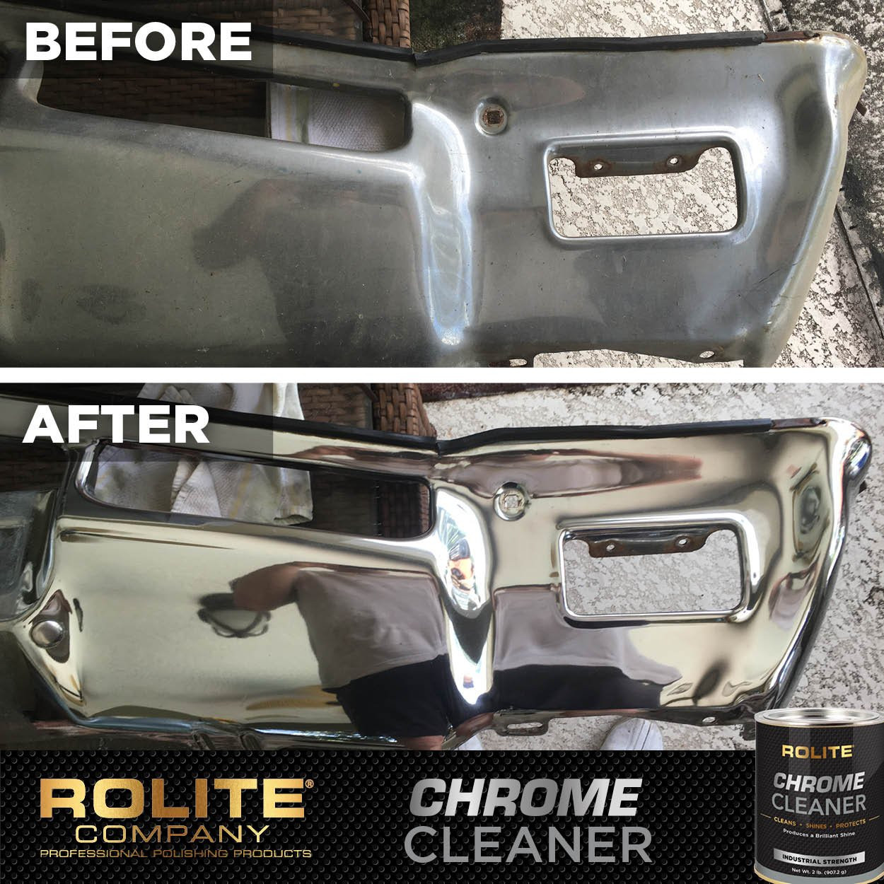 Rolite Chrome Cleaner 4.5 Oz for Chrome Plated Surfaces Motorcycles Automobiles