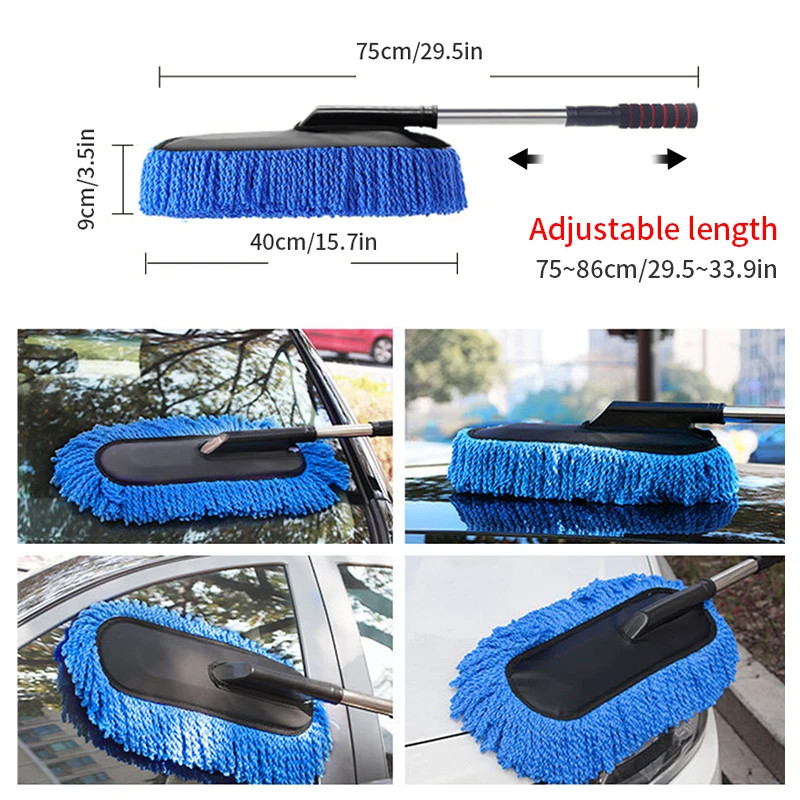 Car Cleaning Duster Microfiber Large Home Wax Treated Handle Brush Car Cleaning