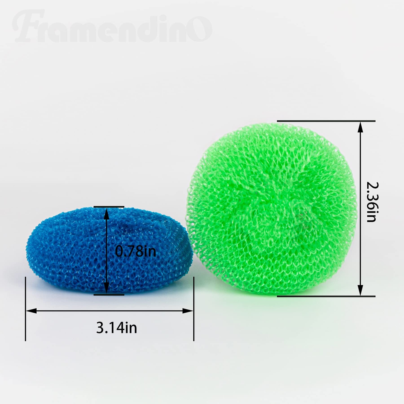 30 Pack Dish Scrub Brush Nylon Scouring Pads Round Plastic Mesh Scourers