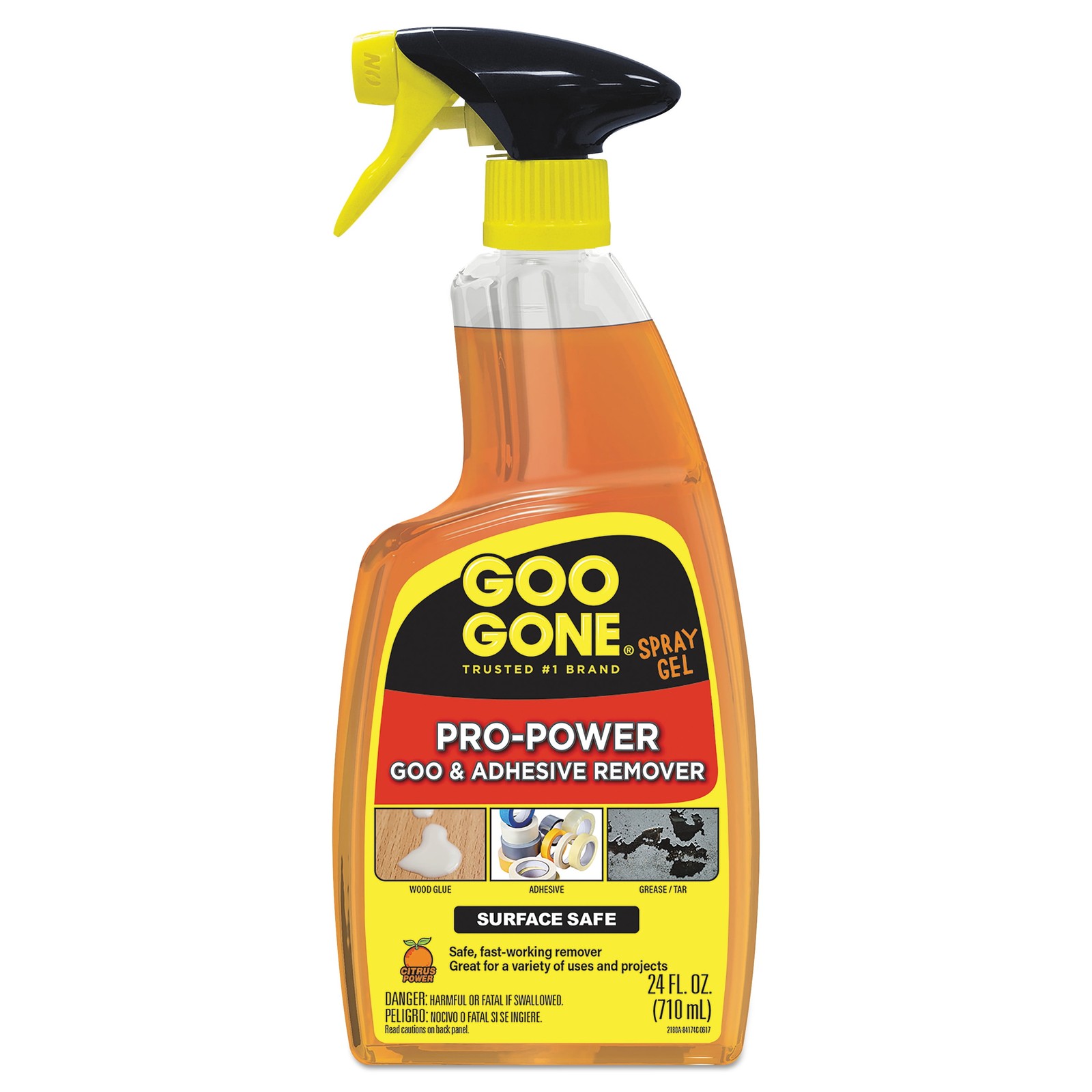 Pro-Power Heavy Duty Tape, Adhesive&Grease Remover Spray Gel,Orange Citrus Scent