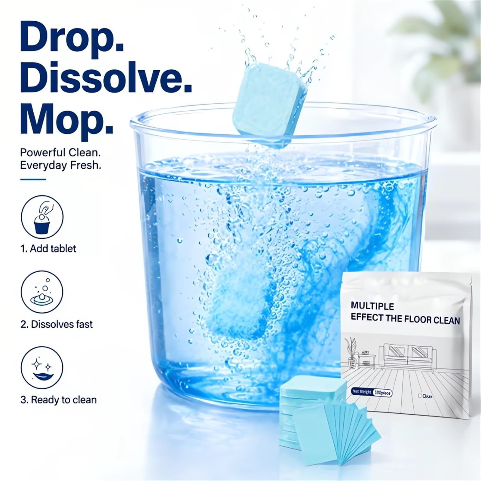 100pcs Multi-surface Floor Cleaning Tablets,Multiple Effect the floors Clean
