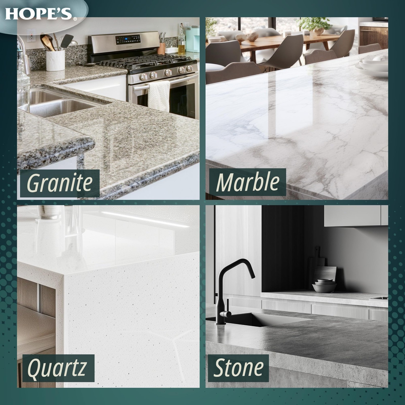 HOPE’S Perfect Granite & Marble Countertop 22 Ounce (Pack of 2), 22