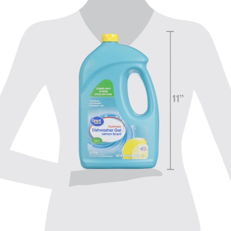 (2 pack) Great Value Automatic Dishwasher Gel, Lemon Scent, 75 Ounce, 1 Count