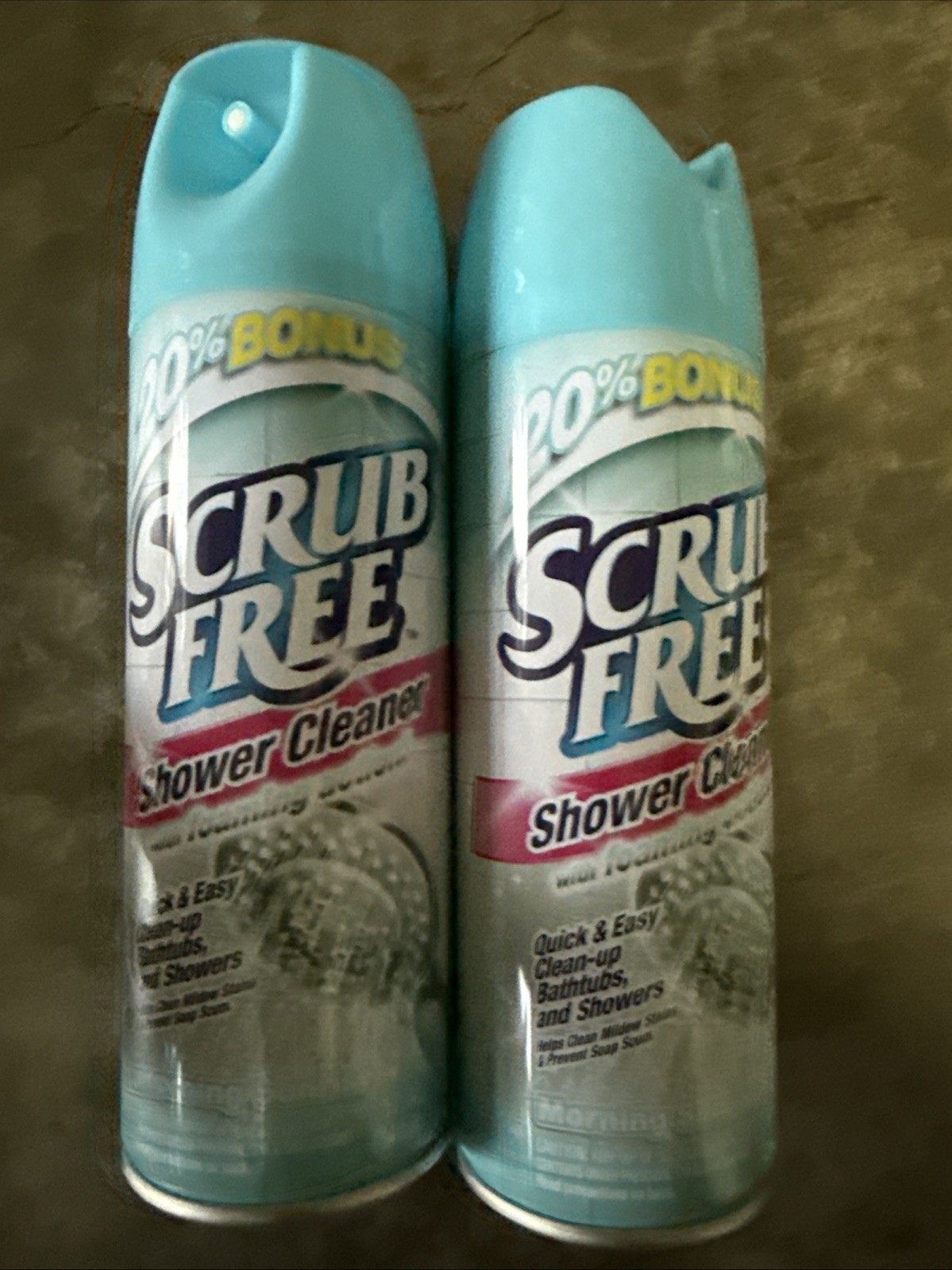 Scrub Free SHOWER CLEANER W Foaming Action CleansMildew/Soap Scum 12oz 2 Packs