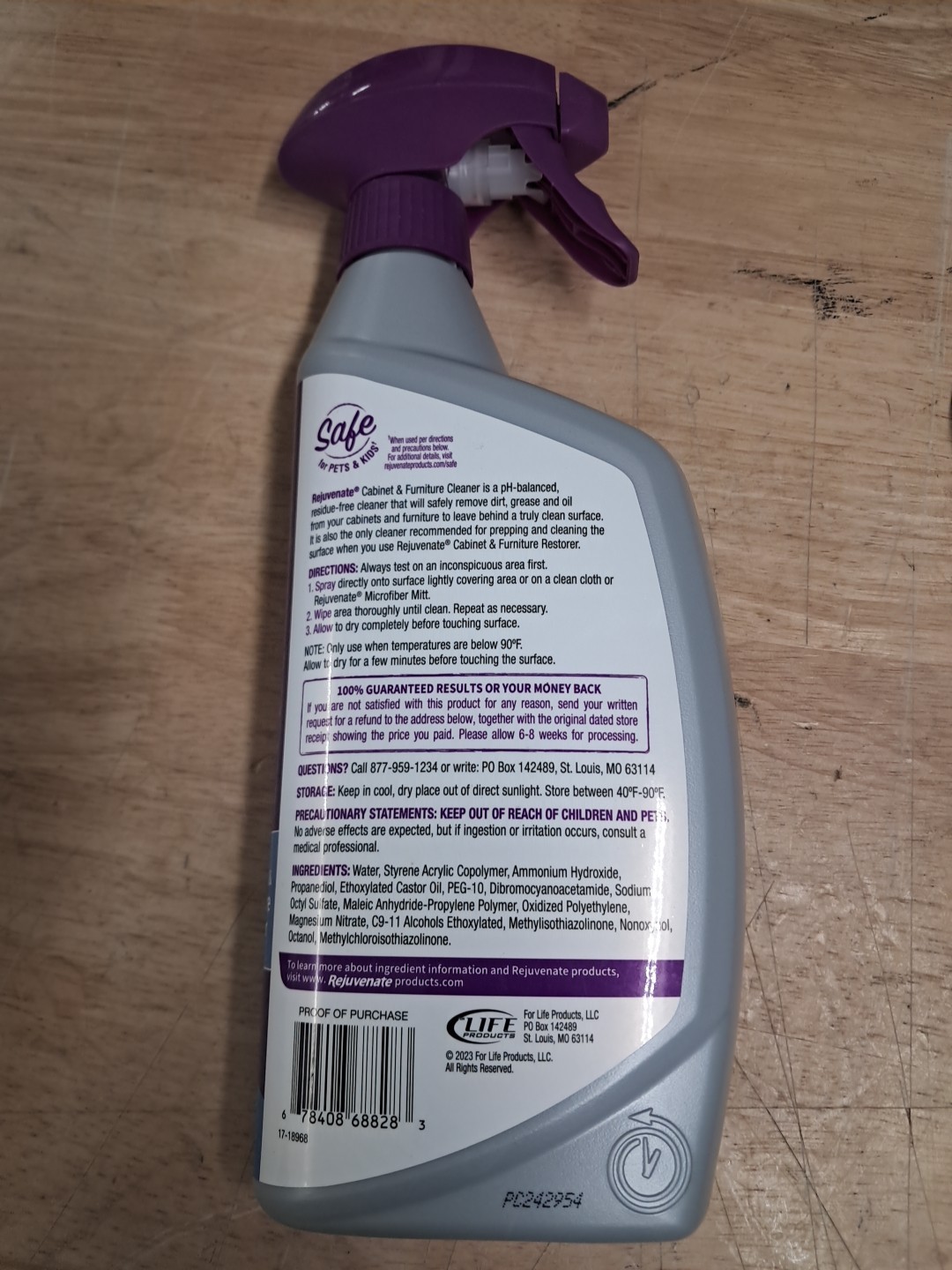 Rejuvenate Cabinet & Furniture Cleaner 24 oz – Removes Dirt Grime & Grease