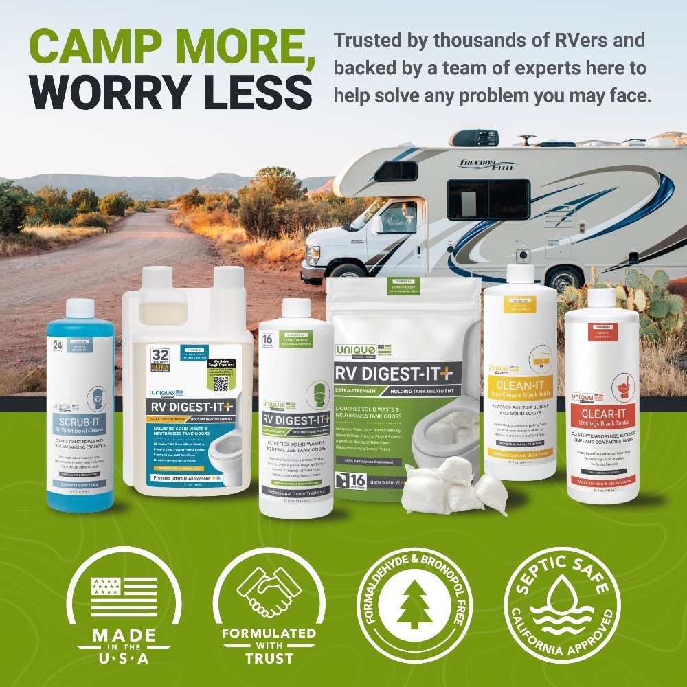 RV Toilet Treatment Liquid for Waste Water Holding Tanks 32 Fl Oz 16 Uses