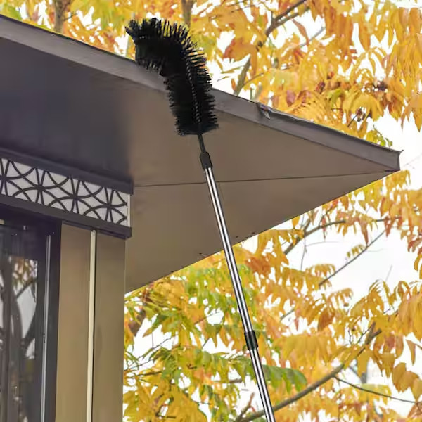 Gutter Cleaning Brush 11.5 ft Extendable Telescoping Handle Rain Gutter Cleaner