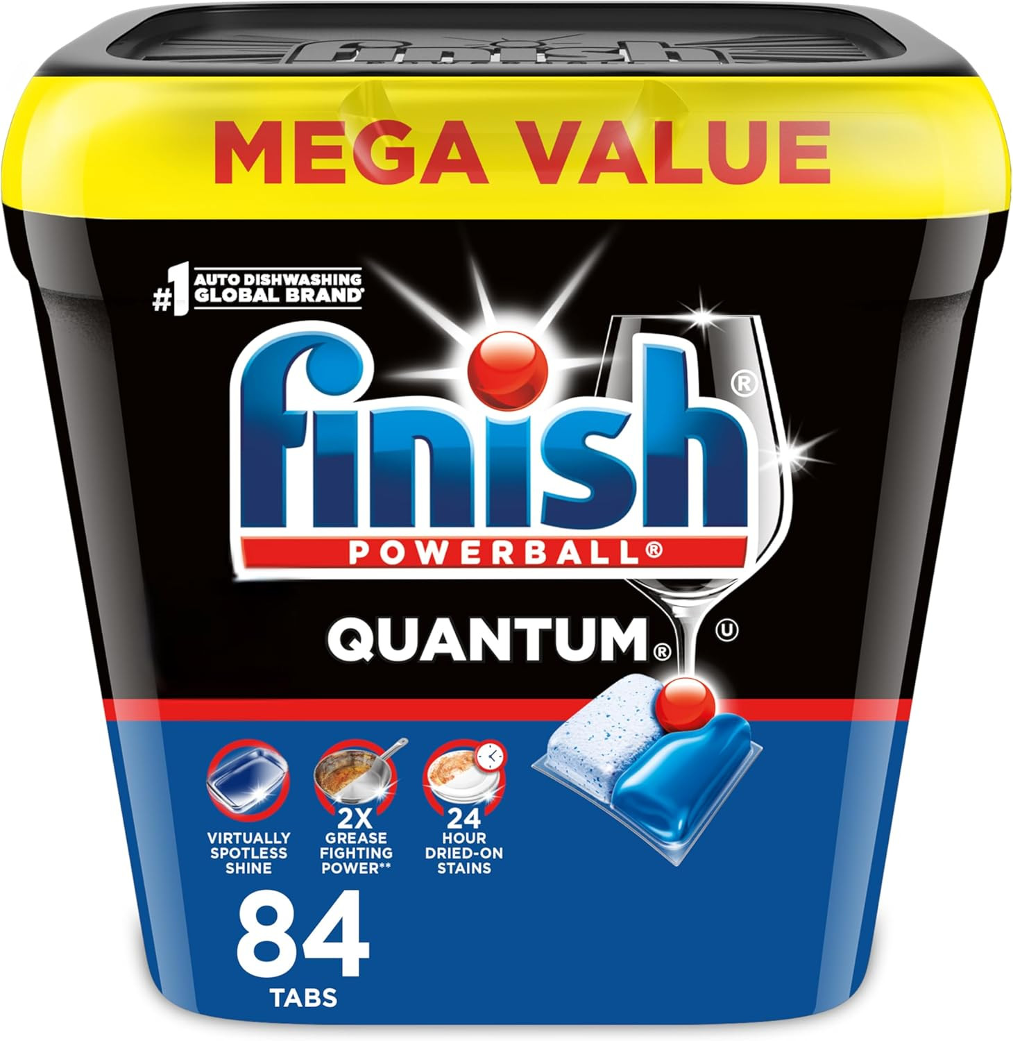 Quantum Dishwasher Pods, No Pre-Rinse Dishwasher Detergent Soap Removes 24HR Dri