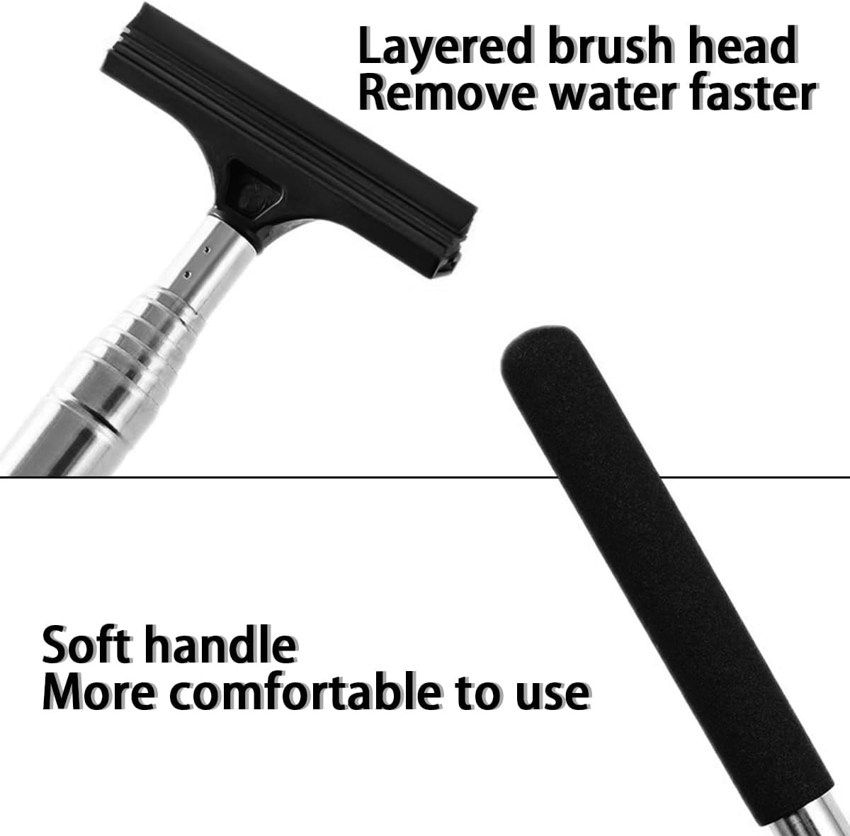 Car Rearview Mirror Wiper, Retractable Auto Glass Squeegee, Water Cleaner with T