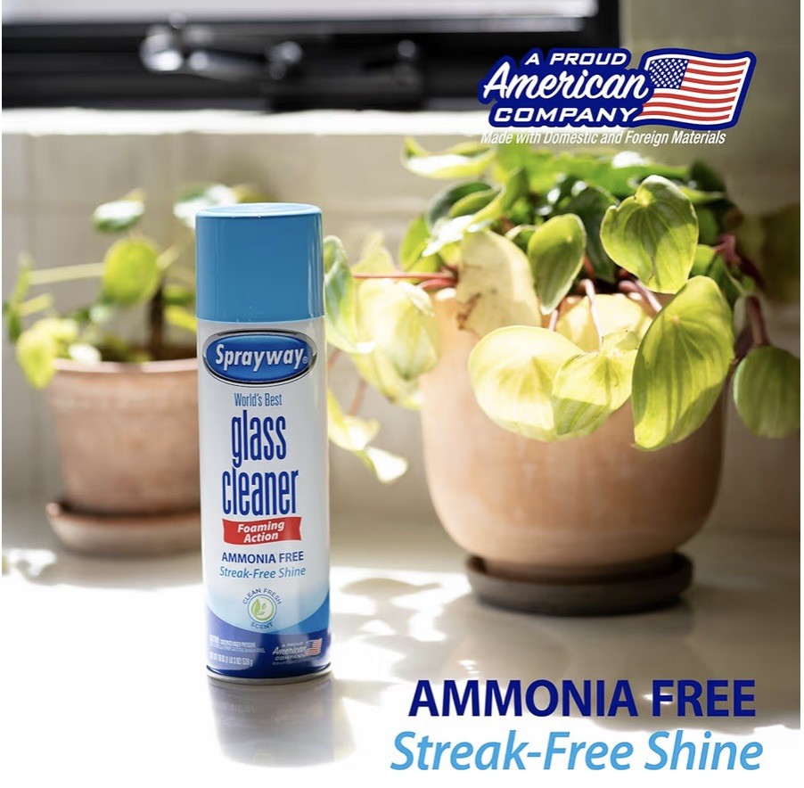 Sprayway 2 Pack Glass Cleaner Foaming Ammonia Free Streak-Free Shine 19 oz