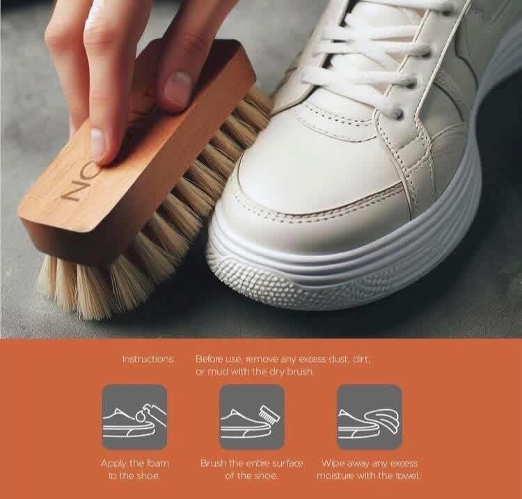 Essential Shoe Cleaner Kit (5 fl oz) Premium Foam Solution For Leather Suede New