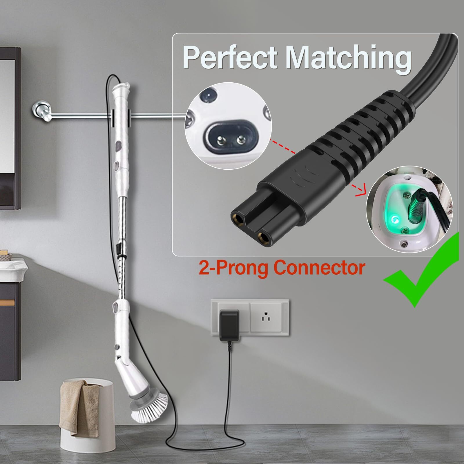9v For Homitt Electric Spin Scrubber Charger Power Cord Fit For Homitt Scrubber