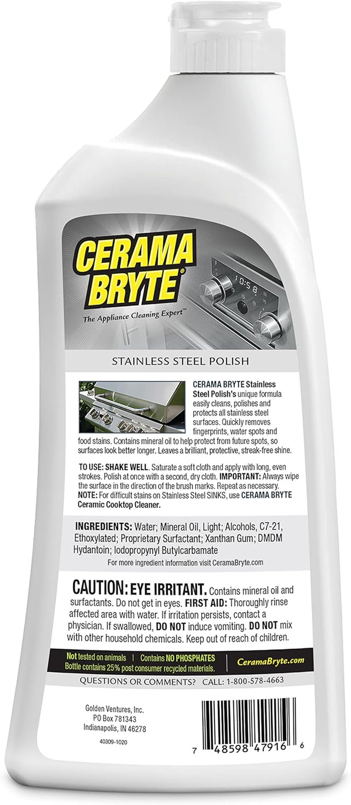 Cerama Bryte Stainless Steel Cleaner for Appliances, Streak-Free Shine and Prote
