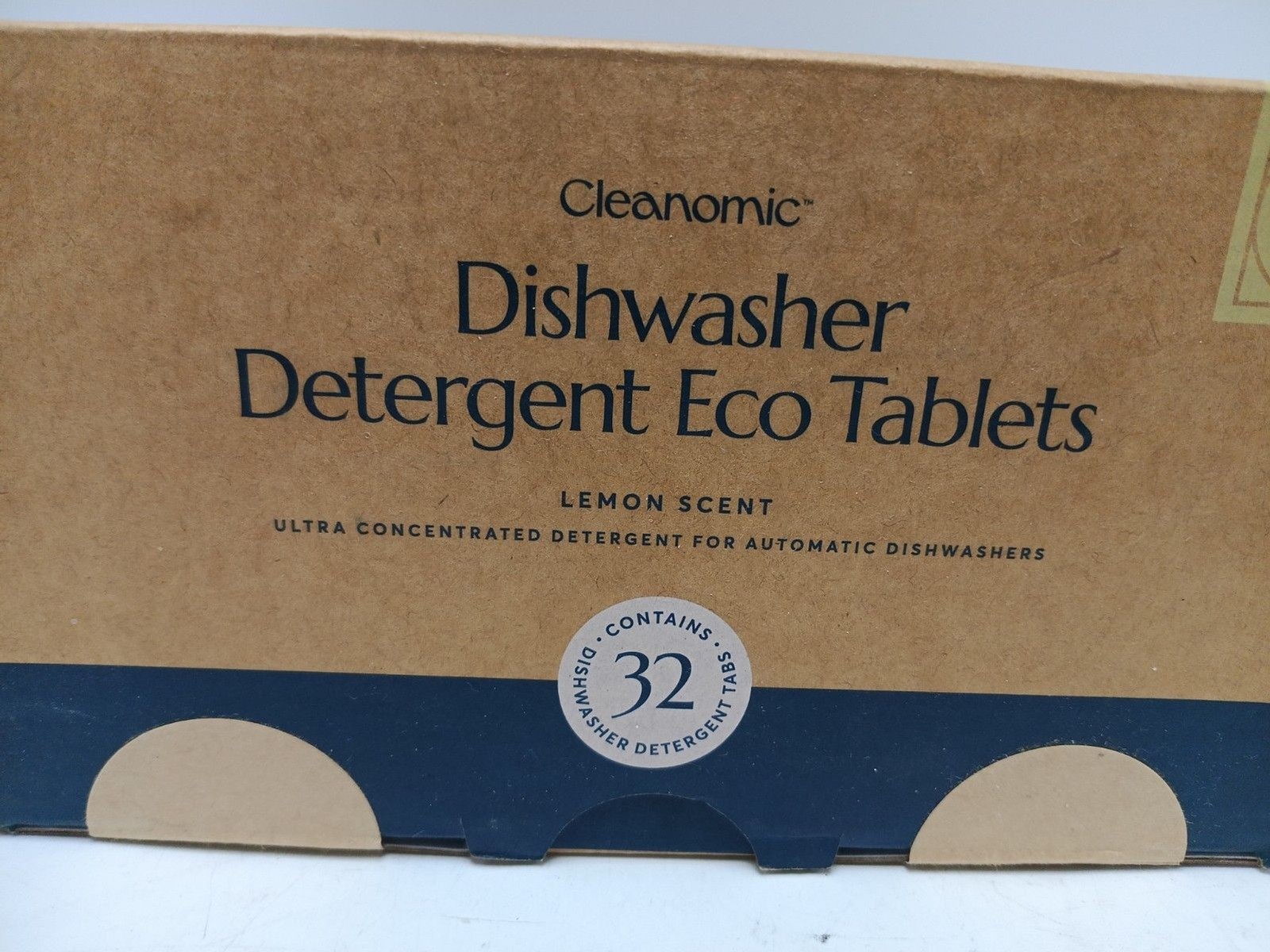 Cleanomic Natural Dishwasher Detergent Eco Tabs Box Of 32 Lemon Scent
