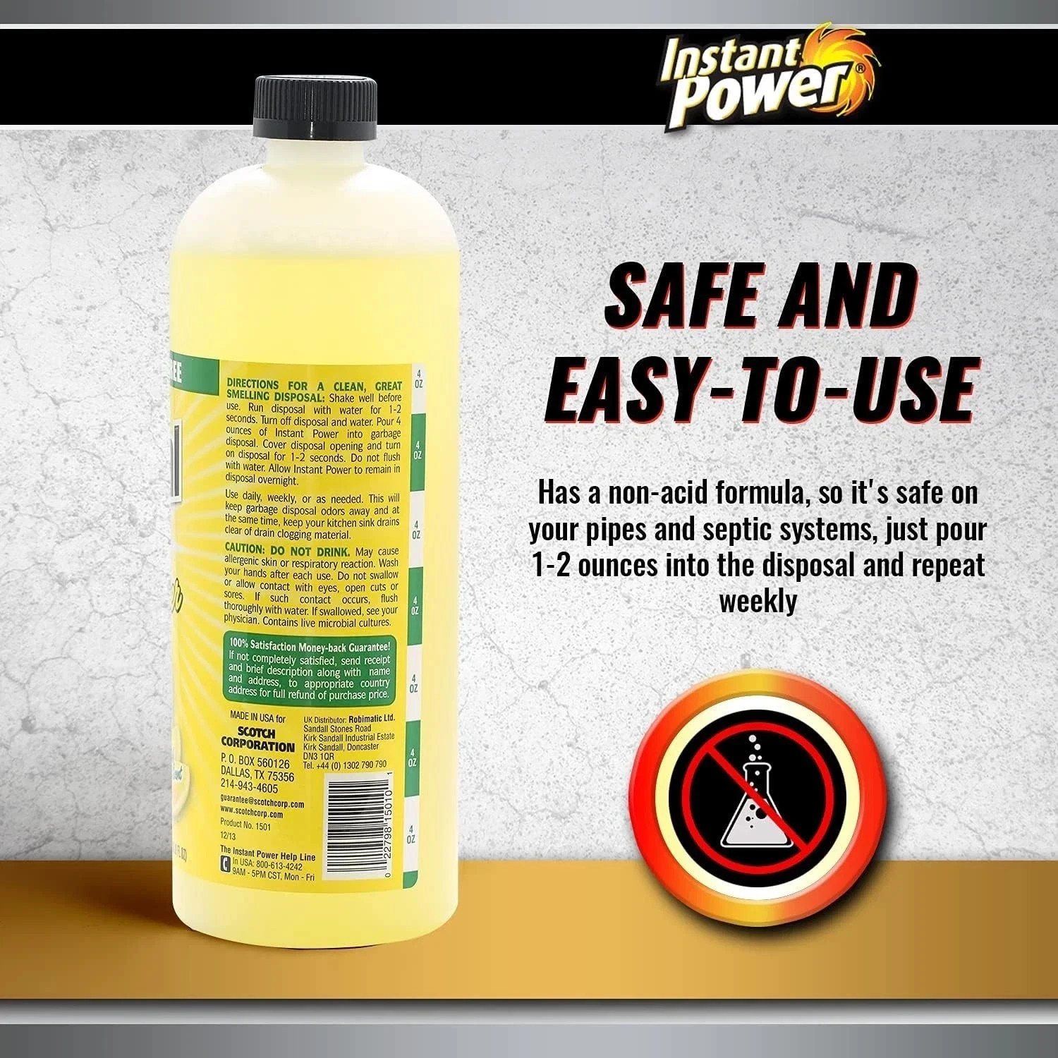 Disposal and Drain Cleaner Liquid Enzyme Clog Remover Cleans Deodorizes 33.8 oz