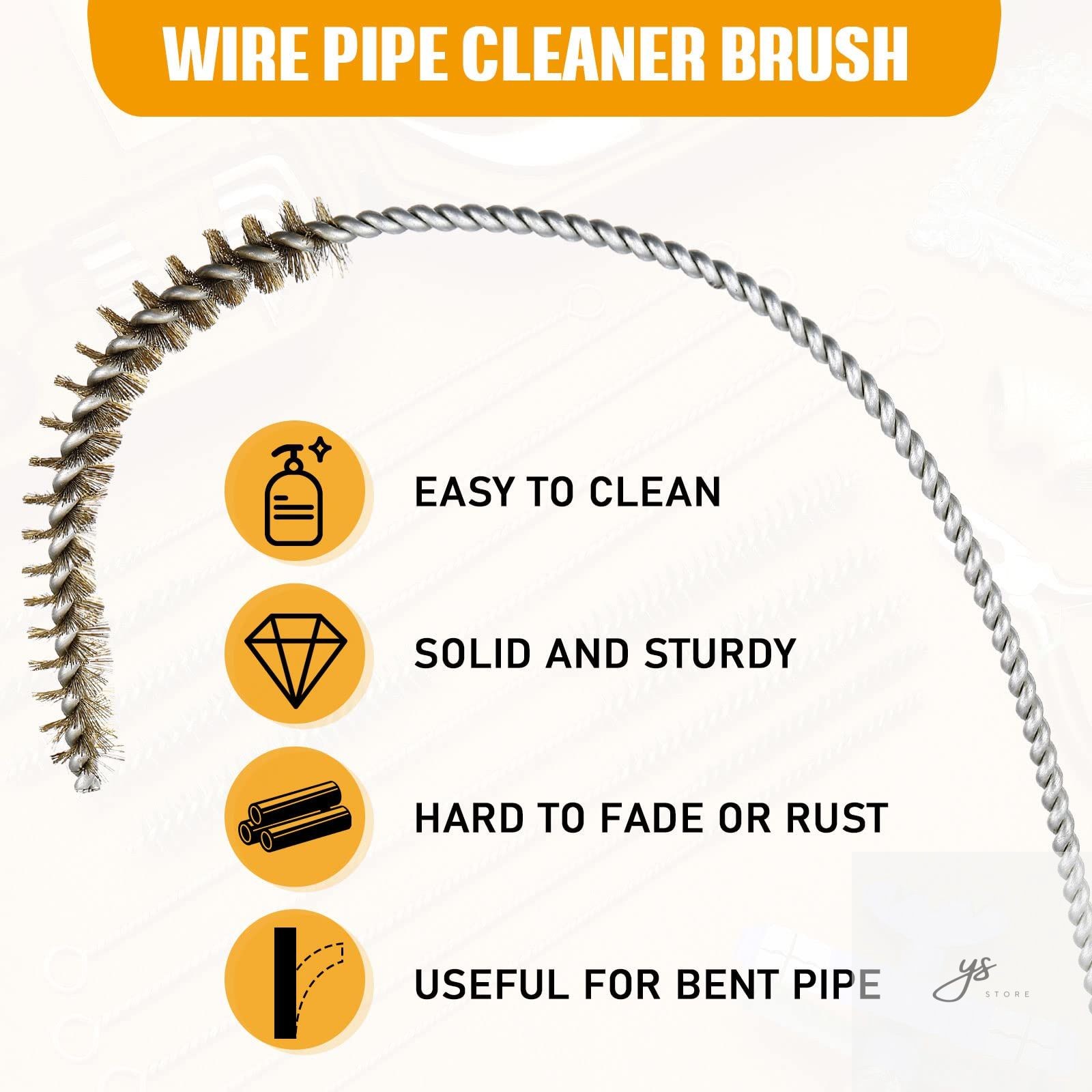 10 Pieces Wire Tube Brushes Bulk for Cleaning Pipe Tube Brass Stainless Steel