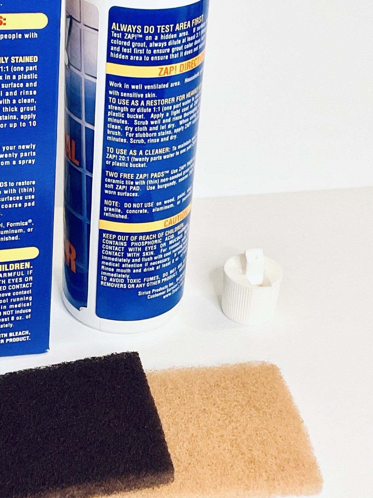 ZAP! PROFESSIONAL PORCELAIN FIBERGLASS TILE GROUT RESTORER 16 FL OZ DISCONTINUED