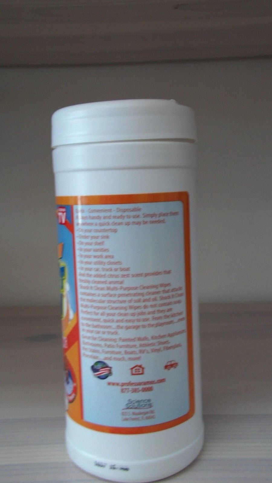 Professor Amos, Shock-It-Clean, Multi Purpose Cleaner Wipes 50 ct Citrus Zest