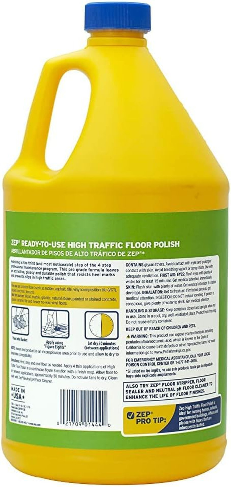 Commercial High-Traffic Floor Polish, 4-1 Gallon Bottles, Professional Grade Flo