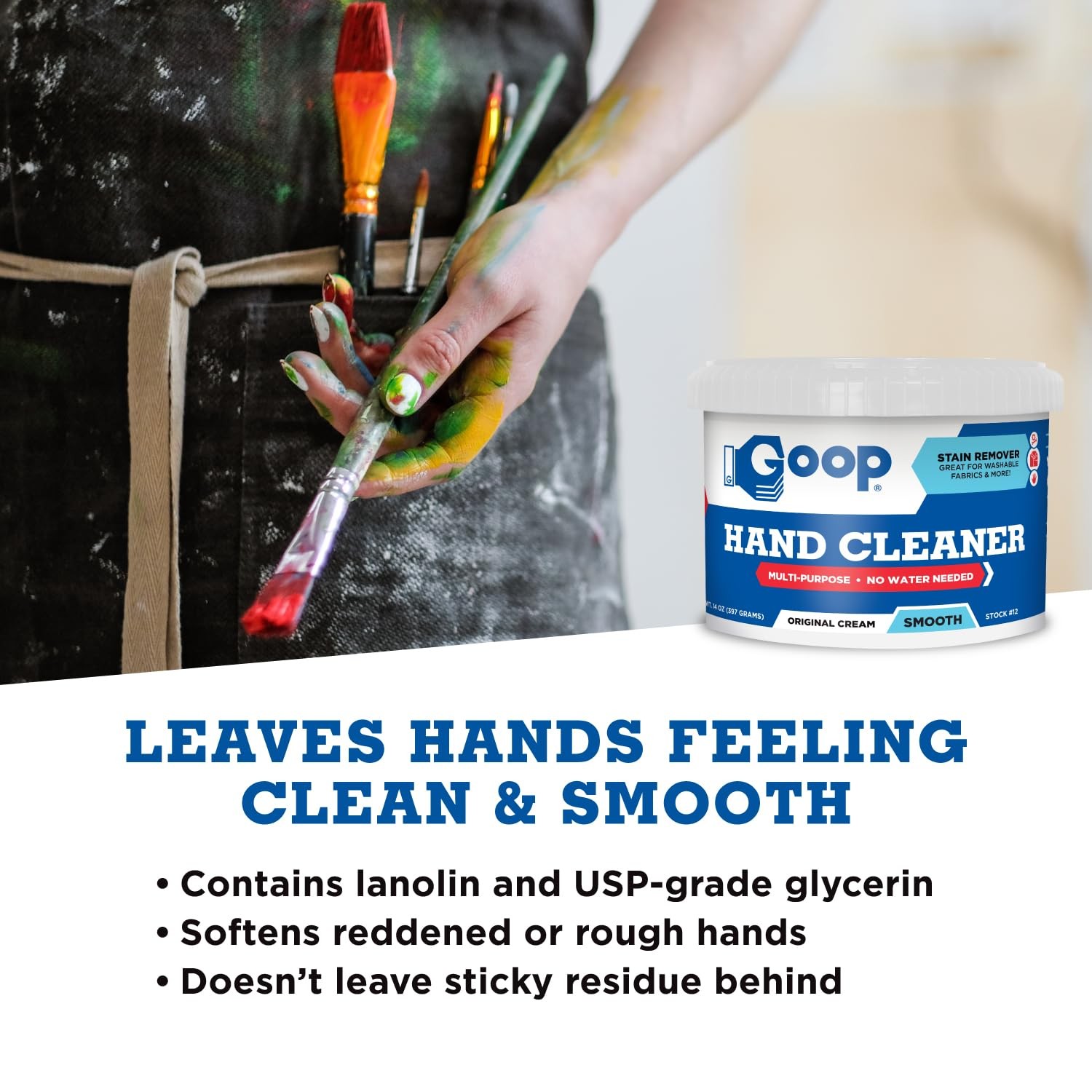 Original Multi-Purpose Waterless Hand Cleaner and Stain – 14 oz Can (Pack of 3)