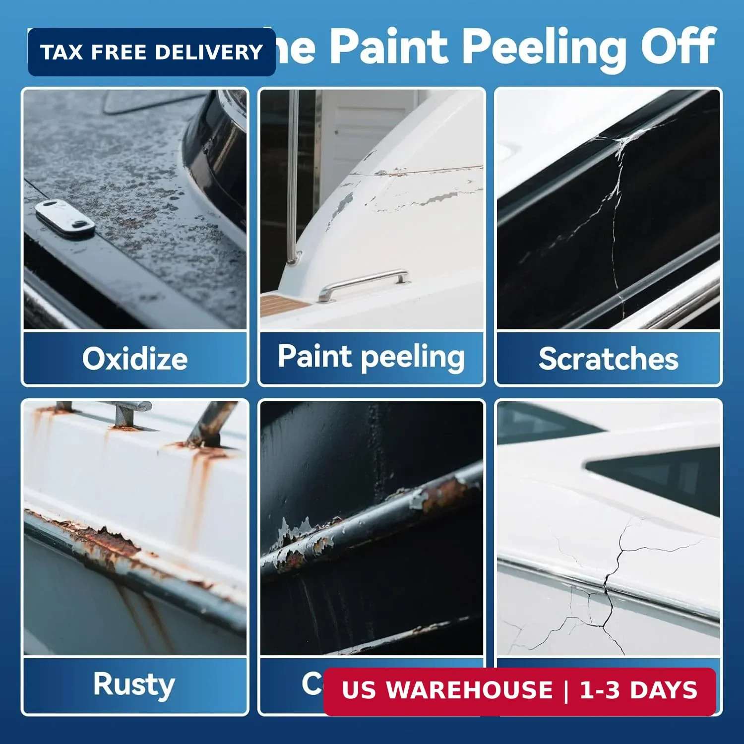 Boat Paint White Touch Up Pen High-Gloss Boat Scratch Repair Marine Topside Bott