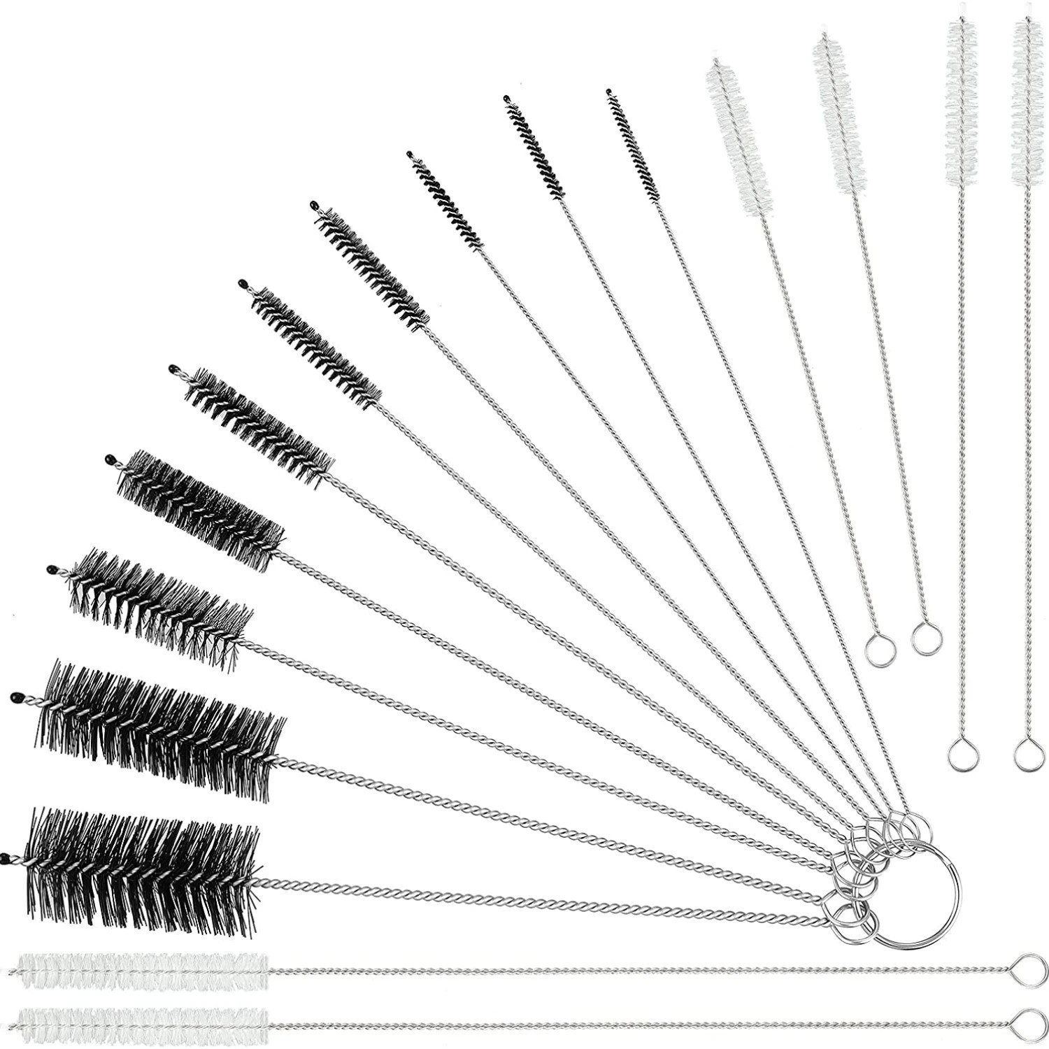 10Pcs Nylon Straw Brush Cleaner Bottle Tube Pipe Small Long Cleaning Set