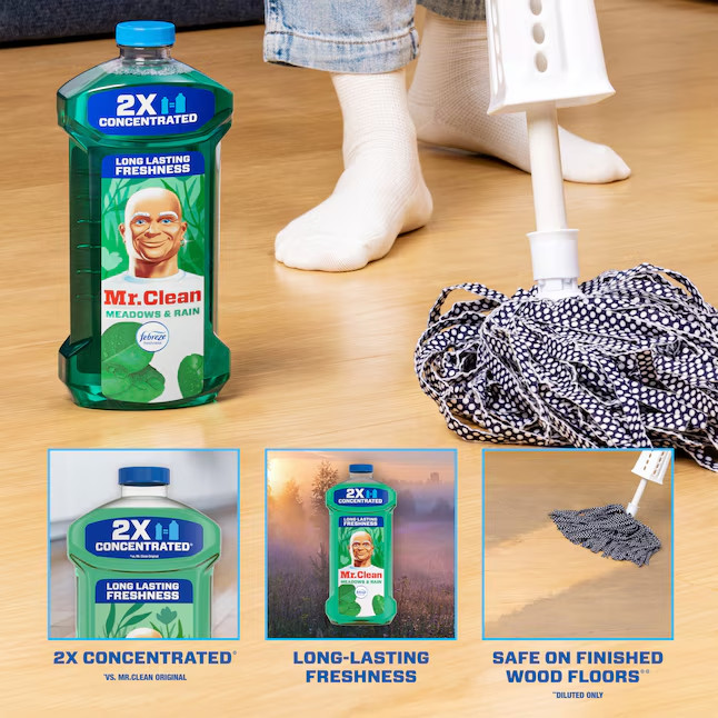 3 Pack Mr Clean Multi Surface Liquid Cleaner Meadows and Rain 64 oz 192 Total
