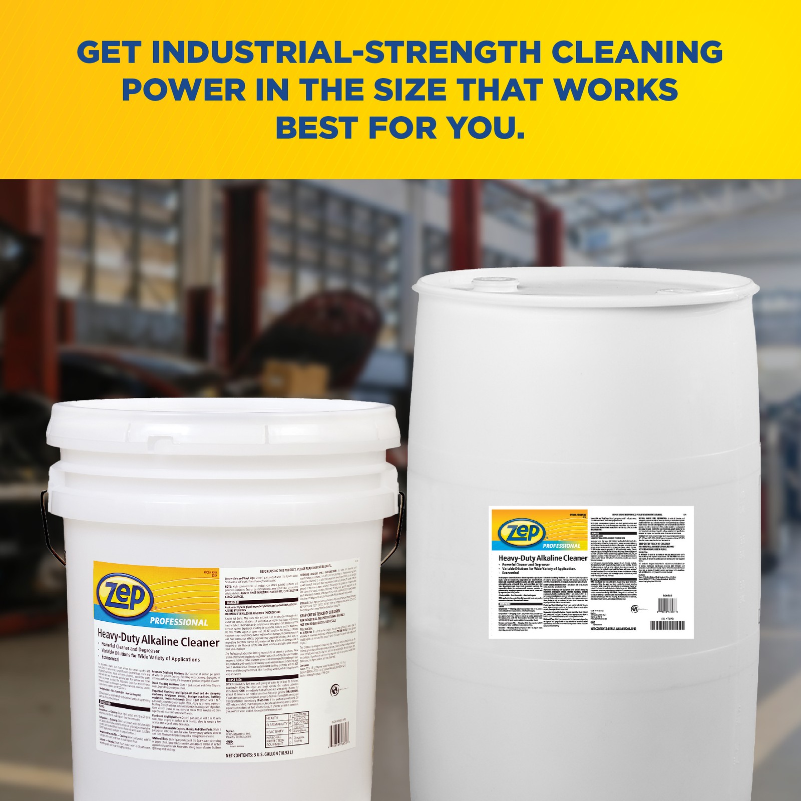 Zep Professional Heavy-Duty Alkaline Cleaner – 5 Gal (Each) – 1041569 – Powerful