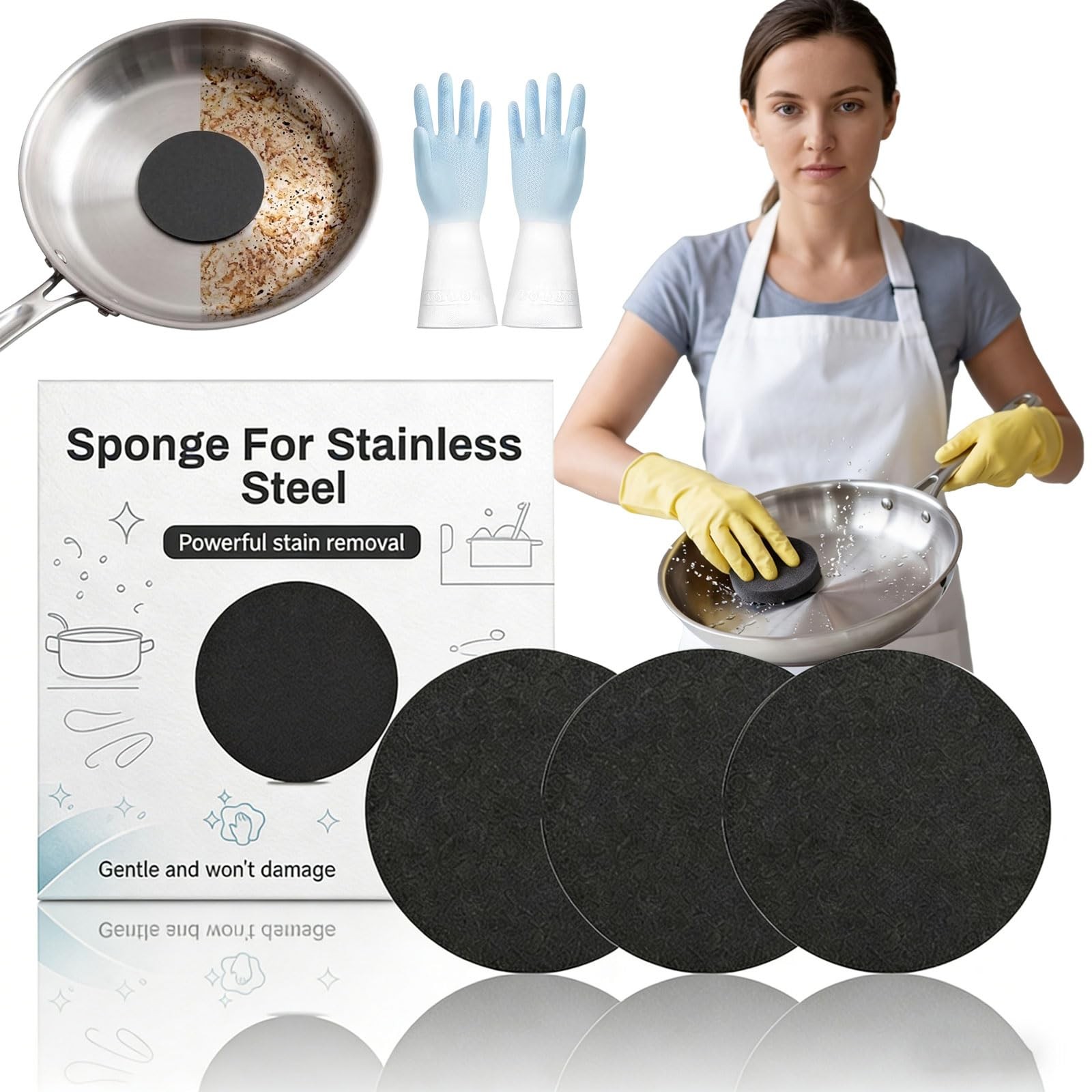 Korea Steel Sponge for Stainless Steel Pans Cookware