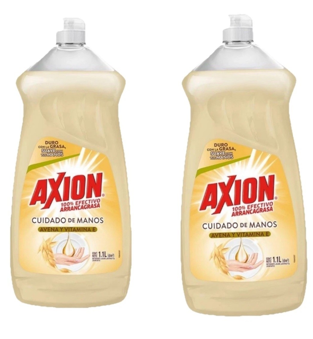 2X AXION LAVATRASTES/AVENA & VITAMINA E/DISHWASH LIQUID/1.1L CADA UNO