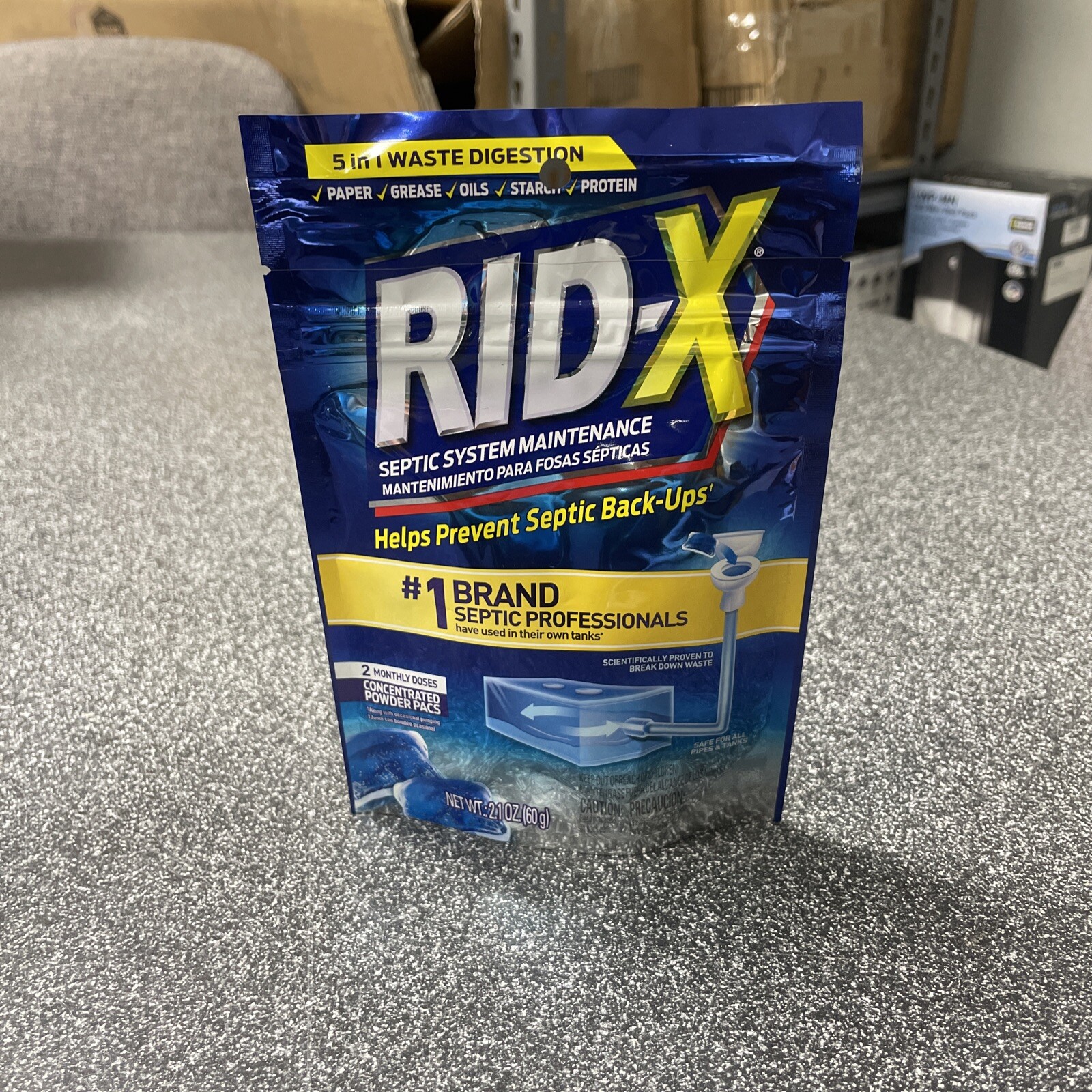 RID-X Septic Tank Treatment, 2 Month Supply of Septi-Pacs, 2.1oz, 100% Biobased