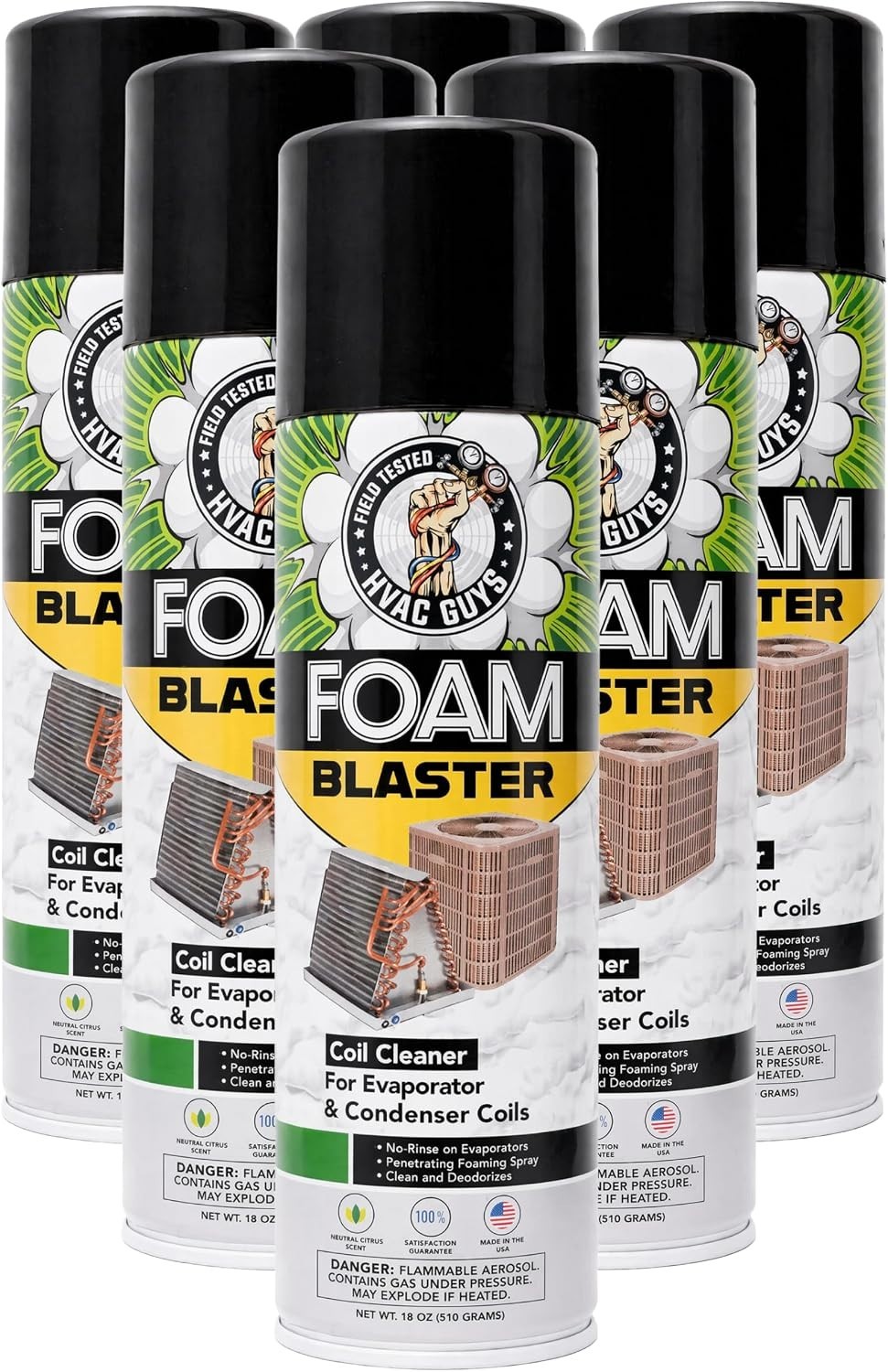 AC Coil Cleaner for Evaporator & Condenser – 6 Pack