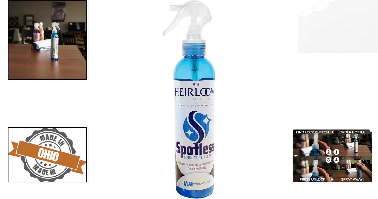 Streak-Free Furniture & Glass Cleaner Spray – Safe for Wood & All Surfaces