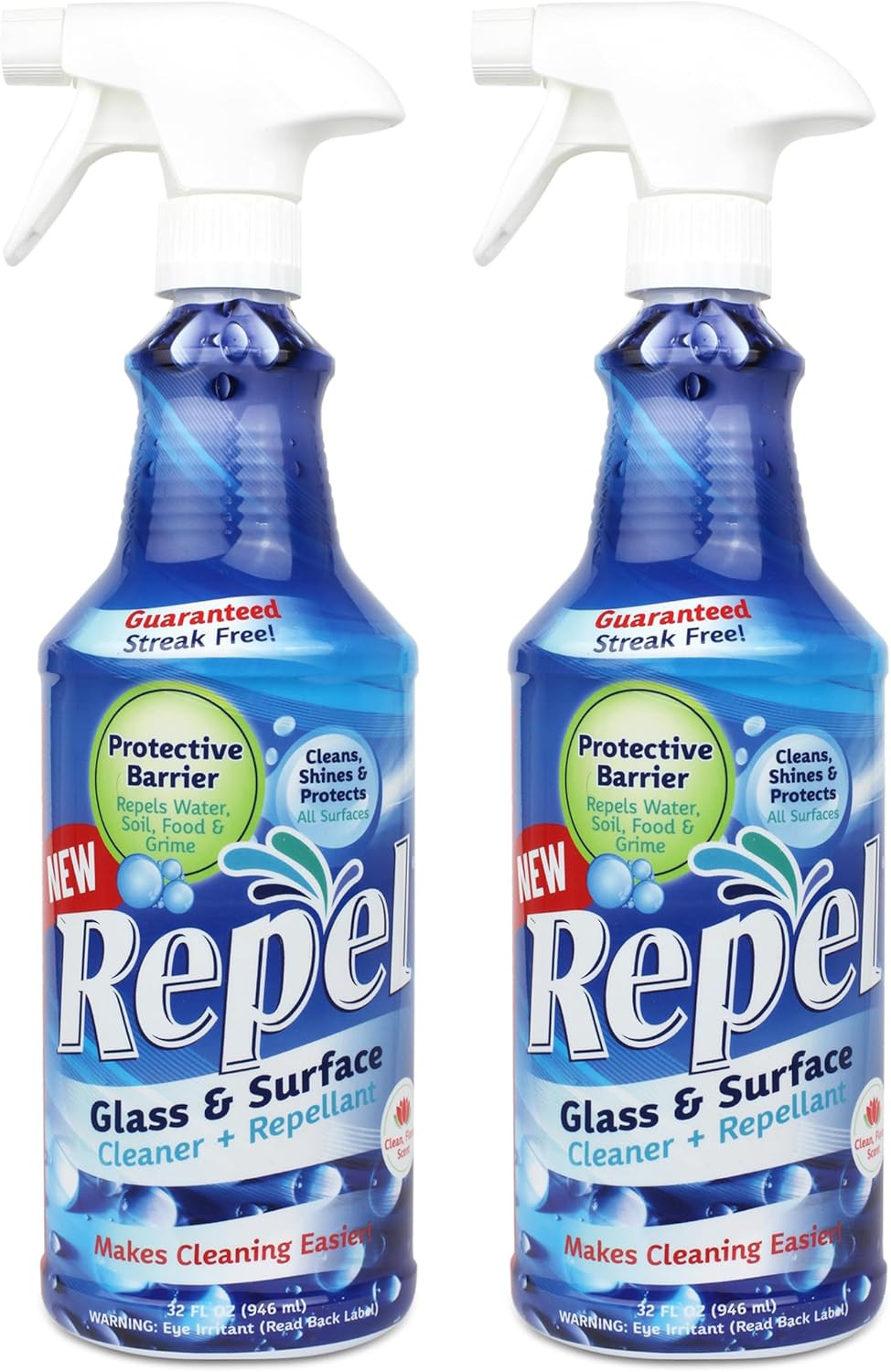 REPEL Glass & Surface Cleaner 32 Fl. Oz. – Cleans & Repels Water Spots and Dirt