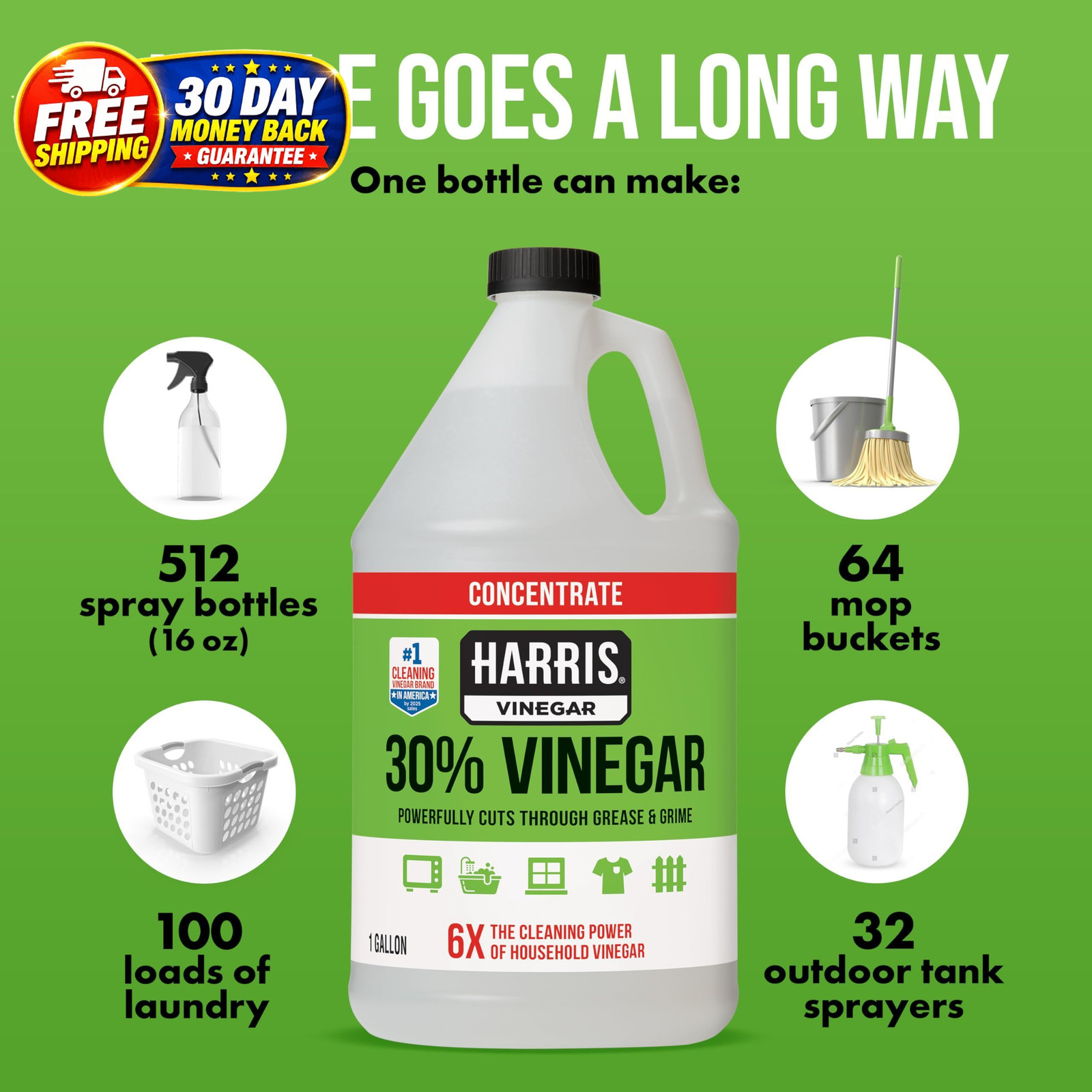 30% Vinegar Concentrated Extra Strength — All 128 Fl Oz, No Color