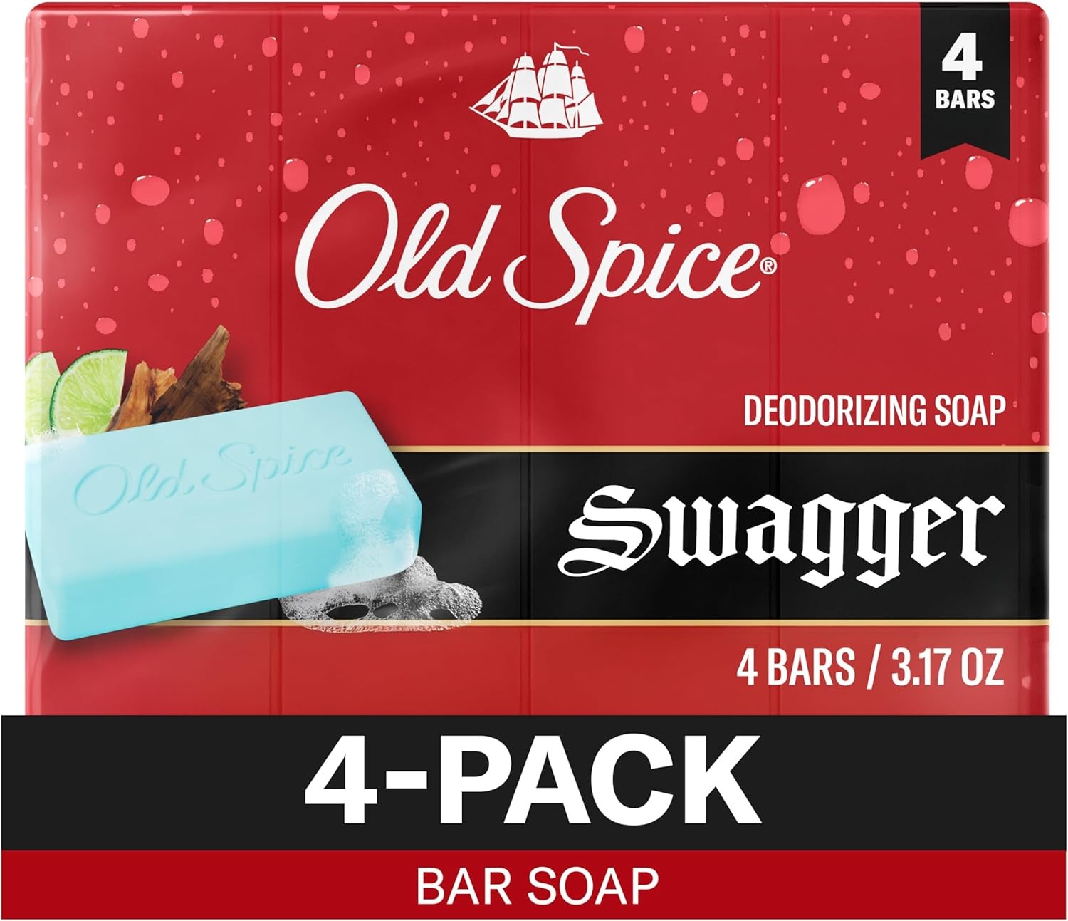 Bar Soap for Men, Refreshing Clean to Wash Away Dirt & Odor, Cleansing Formula,