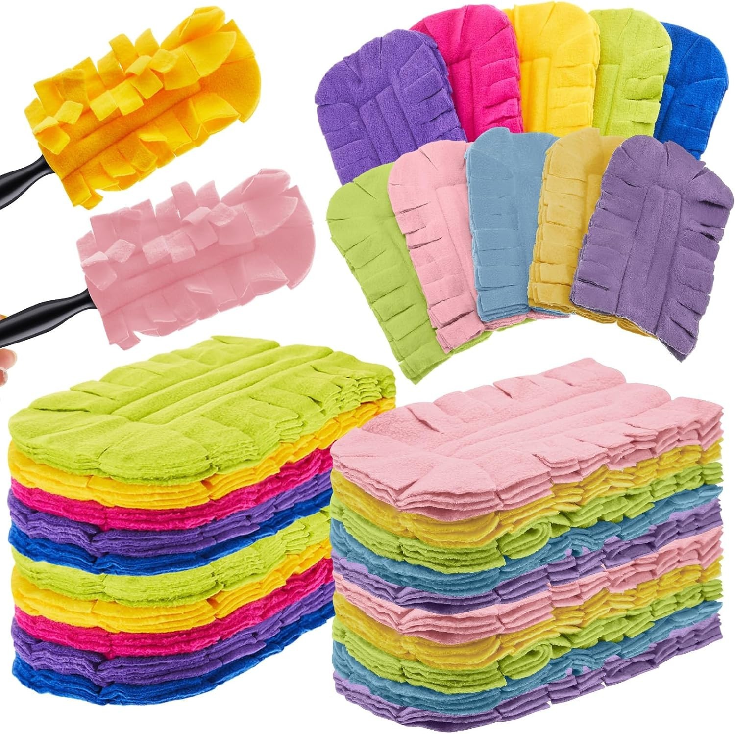 12 Pcs Duster Refill Reusable Fleece Duster Refills Feather Flat Dusters Multi