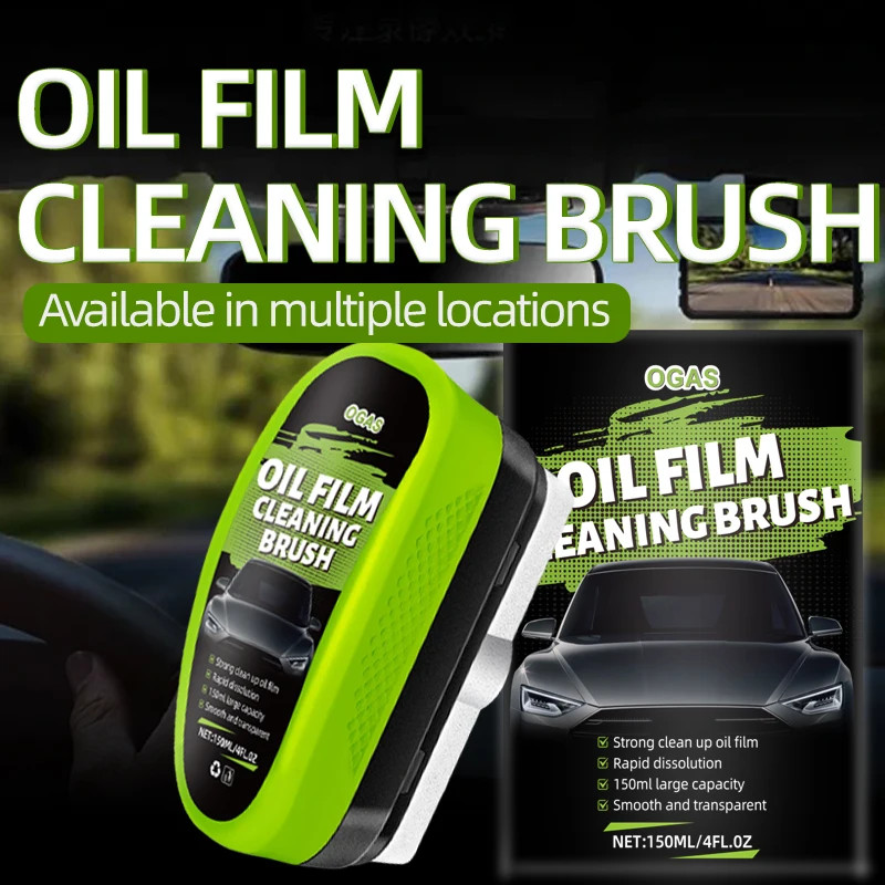 OGAS Automotive Car Glass Oil Film Cleaning Brush, 150ml Glass Oil Film
