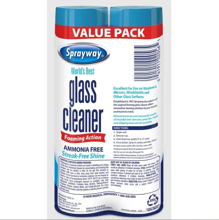 Sprayway World’s Best Glass Cleaner – 2×19 oz, Pack of 2