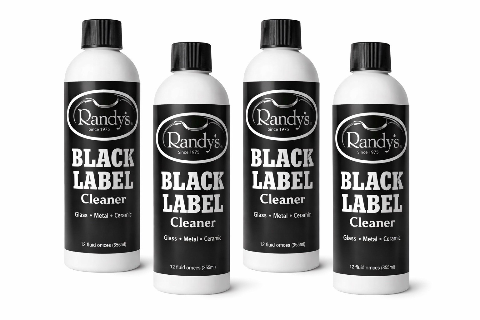 Randy’s Black Label Glass Cleaner 4 Pack – 12oz Bottles – Glass Metal Ceramic