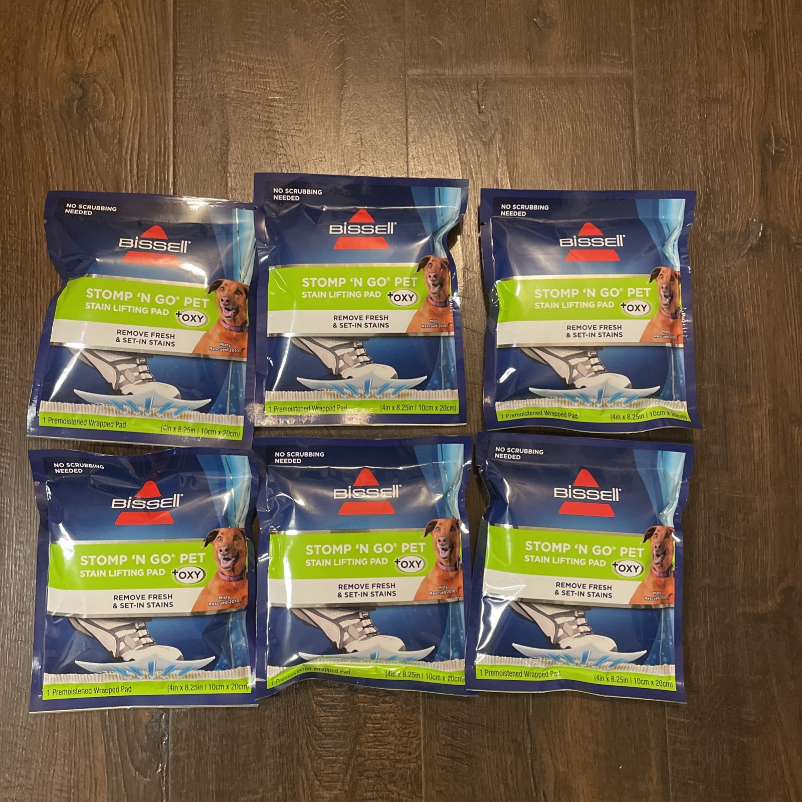 Bissell Stomp ‘n Go Pet Stain Lifting Pads OXY 6 Pack New Pet Pads