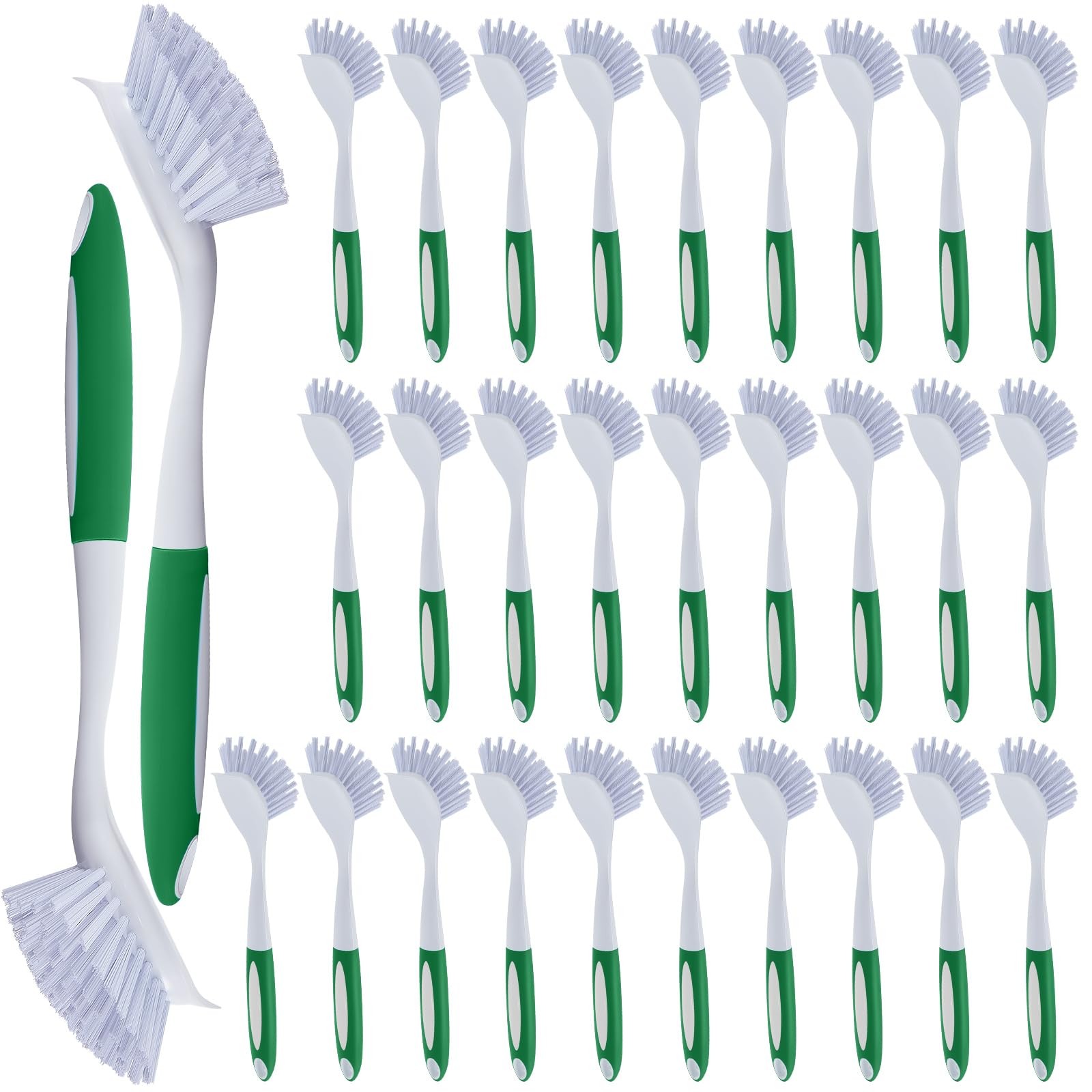 30 Pcs Kitchen Scrub Dish Brush Bulk with 11 Inch Handle Cleaning Dish Scrubb…