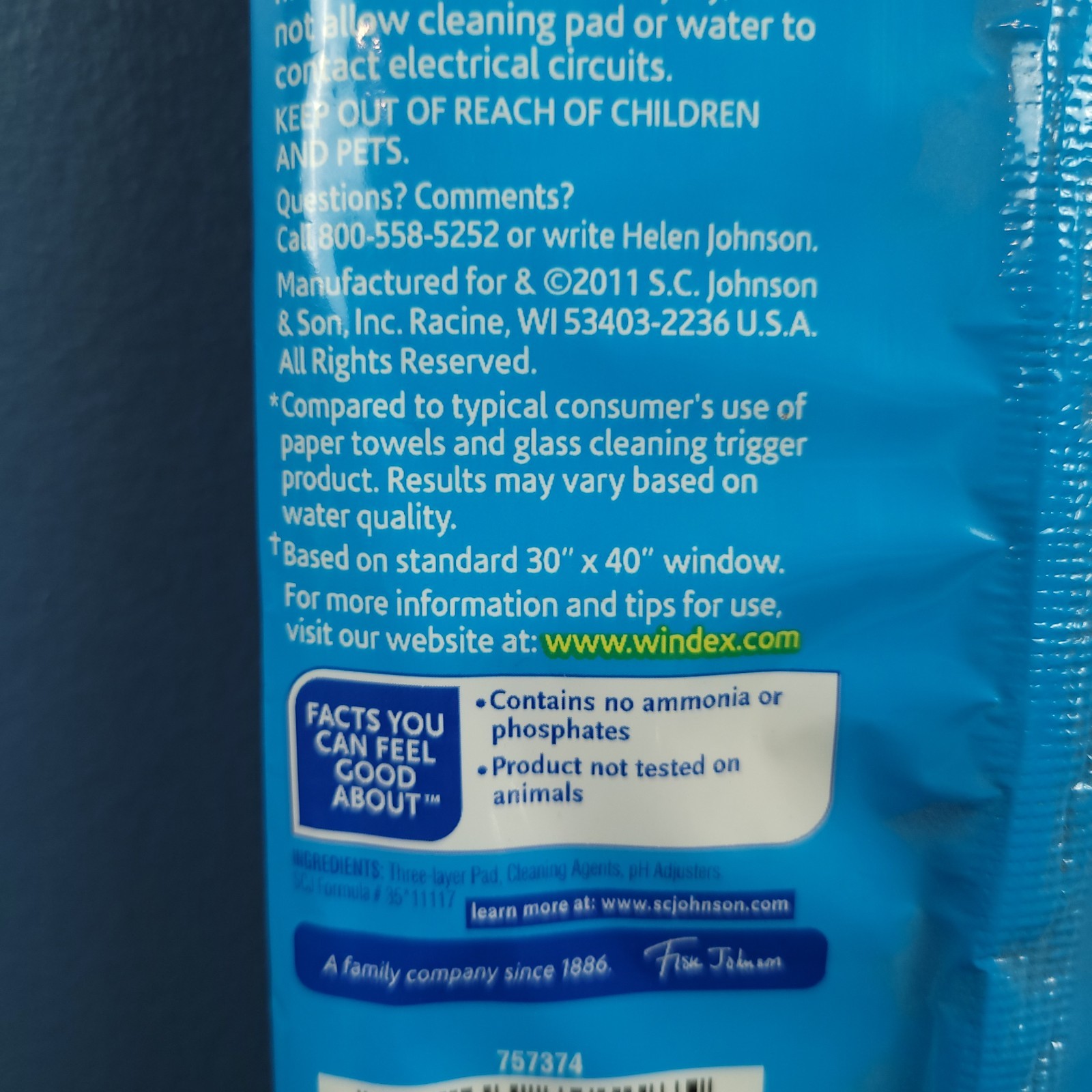Windex Outdoor All-in-One Glass Cleaning Tool Refill Pads 1 Pack 2 Pads NEW