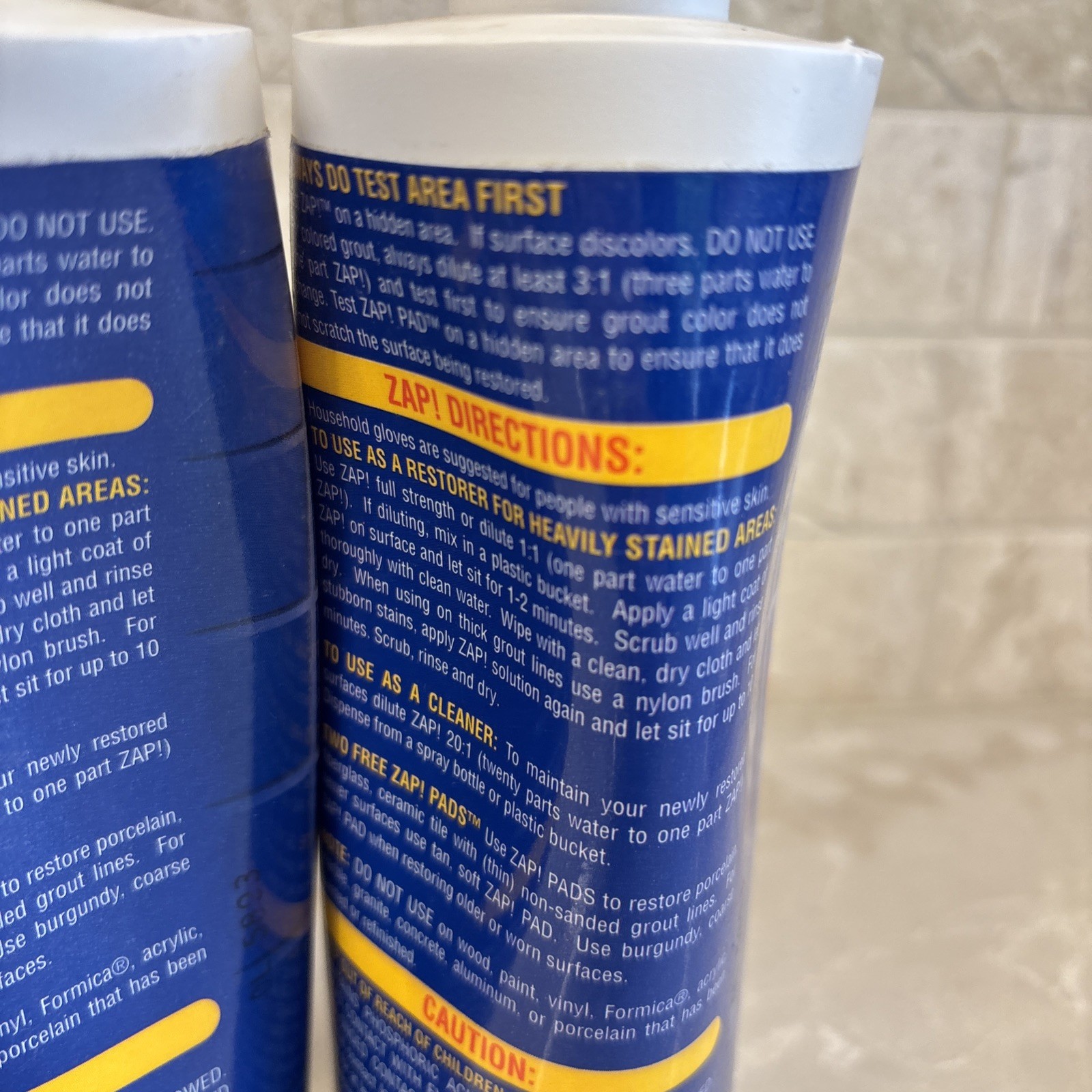 [Lot of 2]Zap Professional Restorer Cleaner 12oz Tile Grout Porcelain Fiberglass