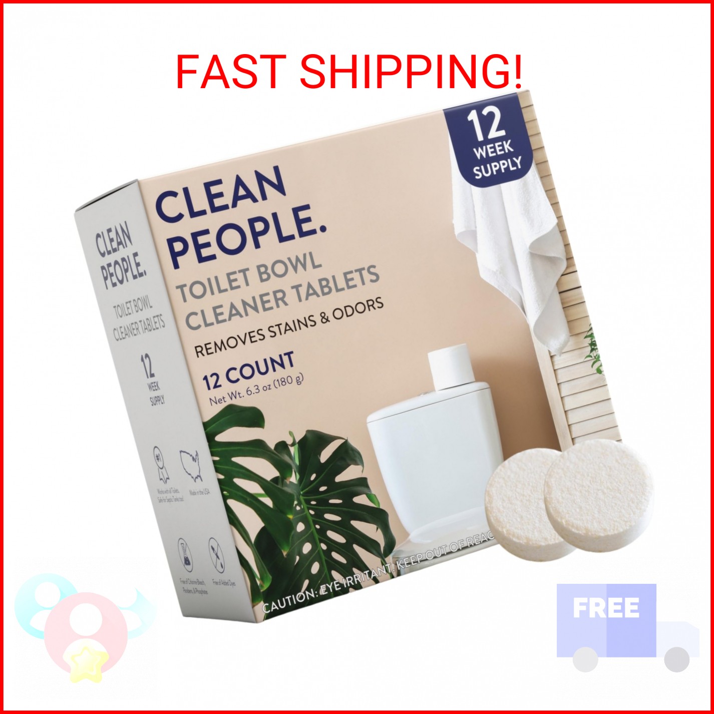 THE CLEAN PEOPLE Toilet Bowl Cleaner | Eco Friendly Toilet Bowl Cleaner Tablets